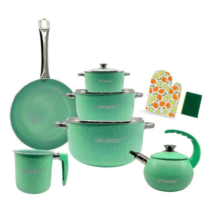Juego De Batería Ollas Antiadherentes Grünhof 9 Pcs Piezas