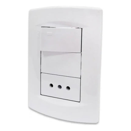 Plaqueta Sica Armada Blanca Con Llave Bipolar + 3 En Linea Blanco