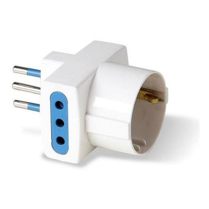 Ficha Adaptador 3 En Linea  A 2 Modulos + 1 Schuko