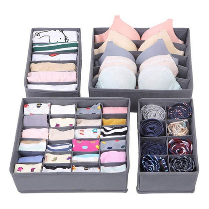 Set Cajas Organizadoras De Tela Con Separaciones X 4