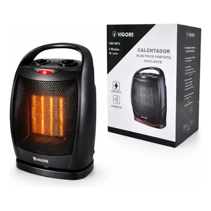 Calentador Estufa Eléctrica Vigore Oscilante 1500w Negro