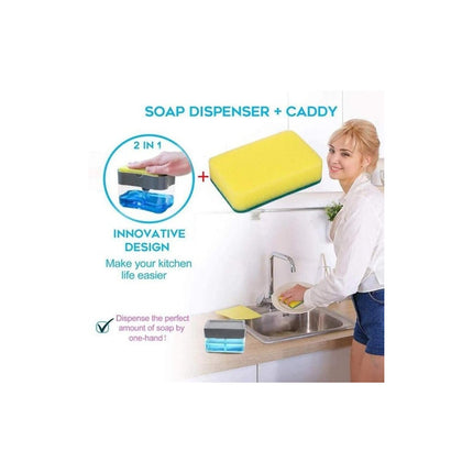Dispensador De Jabón Y Detergente Para Lavaplatos Ahorrador Gris Oscuro Y Transparente
