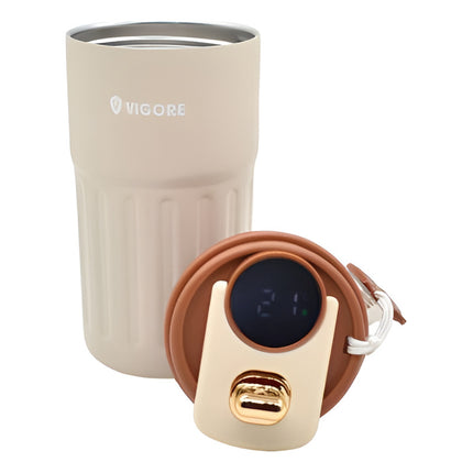 Vaso Termico Vigore Con Control De Temperatura 450cc. Crema V