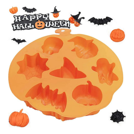 Molde De Silicona Diseños De Halloween Para Galletas Naranja