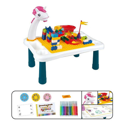 Mesa Infantil Con Proyector Led,musica,bloques Y Mas X