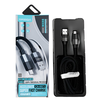 Cable Trenzado Treqa  De Carga Celular 1 M Ca-8971 Usb  V8 Vg
