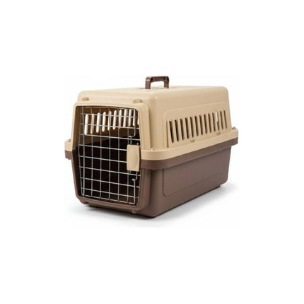 Jaula Transportadora Para Mascotas 58x34x34cm. Marrón Marrón