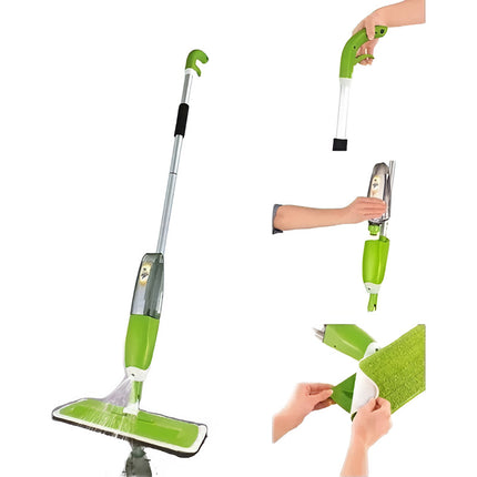 Mopa Trapeador Spray Microfibra Lavable Lampazo Giratorio