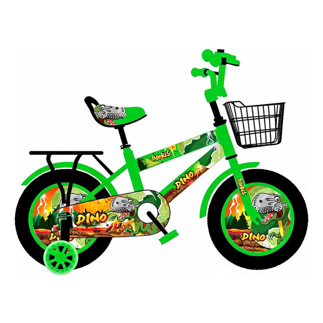 Bicicleta  Dino Rodado 16  Con Ruedas Estabilizadoras Verde 16