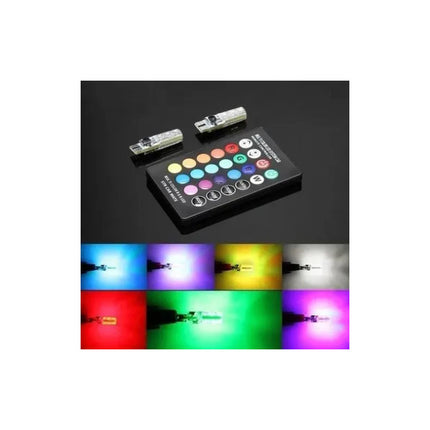Kit Lamparas Led Auto T10 12v Control Multicolor T10 Rgb