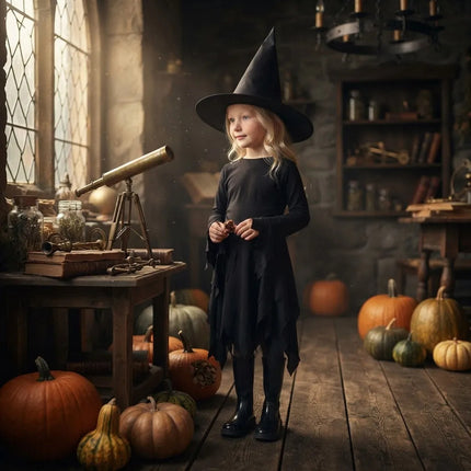 Disfraz De Bruja Infantil Para Halloween Negro M