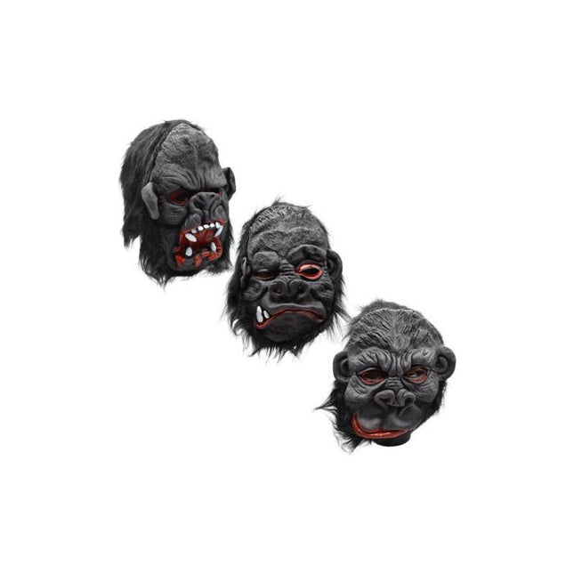 Mascara Halloween Gorilla Goma Y Pelaje Artificial. X