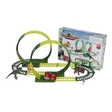 Pista De Autos Dinosaurio 36 Pcs Verde