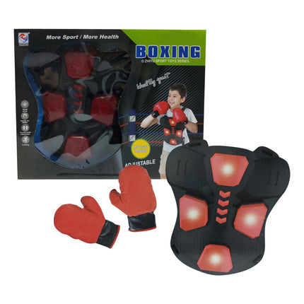 Guantes Y Chaleco De Box Con Luz Led 3aa, En Caja Negro