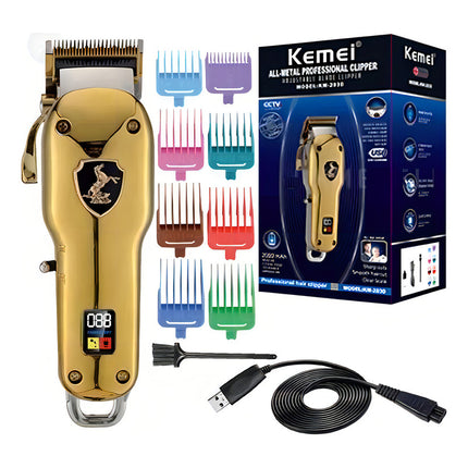 Cortadora Inalámbrica Kemei Km-2030 Dorada Profesional All M Dorado