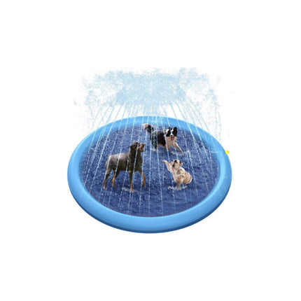 Piscina De Agua Con Aspersor Para Mascotas Diametro 1,7m Azul