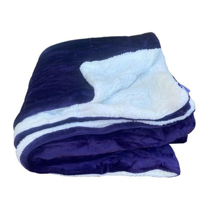 Frazada Polar 2 Plazas Con Corderito 200cm X 230 Cm Calidad 2020 G Violeta