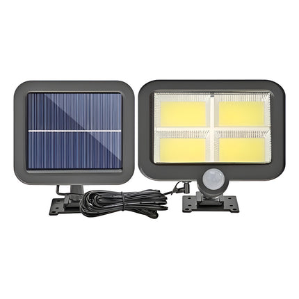 Foco Panel Solar 4 Exterior Sensor Mov Control Jardi Luz Le Blanco Frío