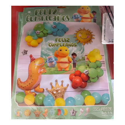 Set De Globos Y Decoracion Para Cumpleaños De Dinosaurio
