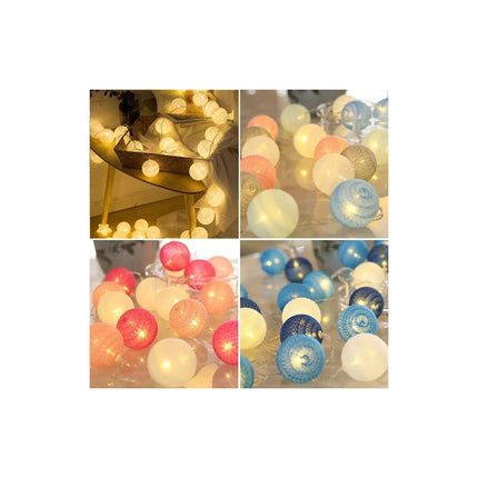 Guirnalda Esferas Hilo Guía X10 Luces Led Decorativa Pilas Cálida Cálida