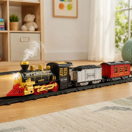 Tren  De Juguete A Pilas Con Pista 116x92cm Ty372778 Negro