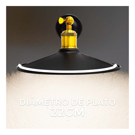 Aplique De Pared Vintage Dorado/negro Lh-2319 Dorado/negro