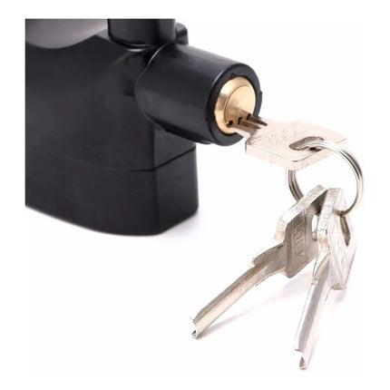 Candado Para Bicicleta O Moto Con Llaves Y Alarma Anti Robo  Negro