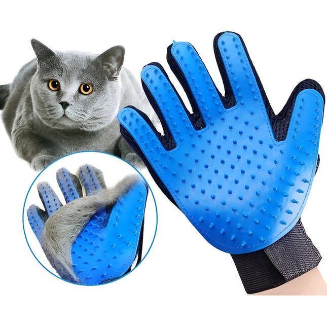 Guante Cepillo Saca Pelos Para Mascotas Perros Gatos Quita  Azul