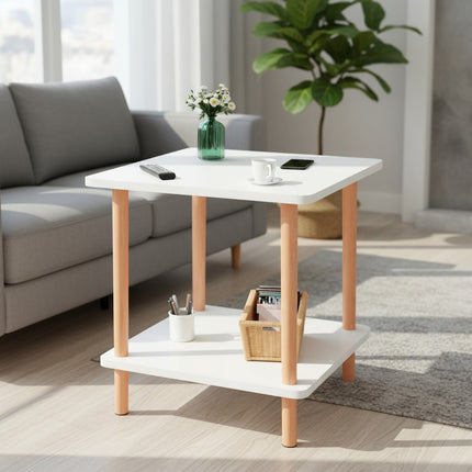 Mesa Auxiliar  Mesa Ratona Con Estante Living B