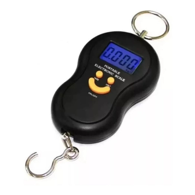Balanza Gancho Colgar Digital Valijas Viajes Pesca 50 Kg Azul