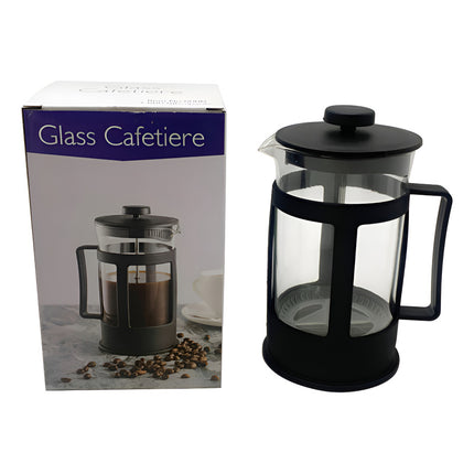 Cafetera Prensa Francesa De Plástico Y Vidrio 600ml  Negro