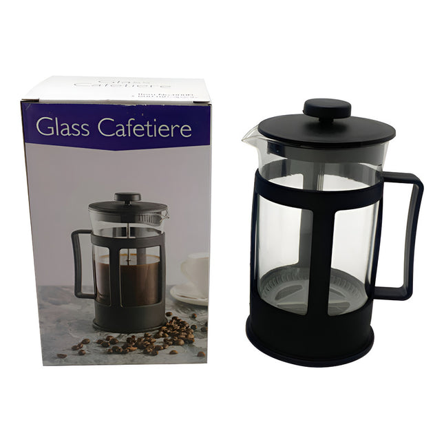 Cafetera Prensa Francesa De Plástico Y Vidrio 600ml  Negro