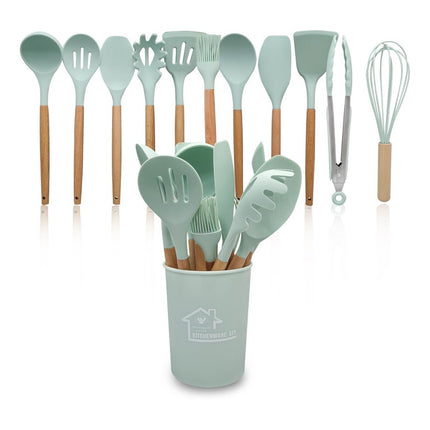 Juego Menage De Cocina De Silicona Y Madera Set 11 Piezas  Varios