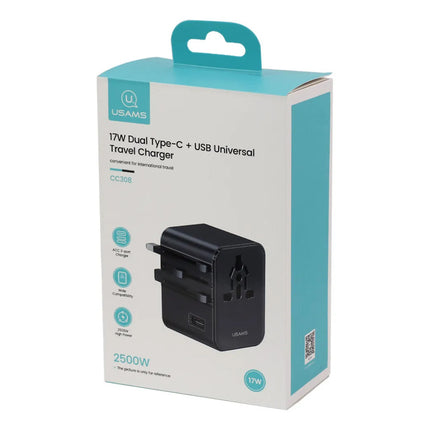 Adaptador De Cargado Usam De Viaje 2500w Negro