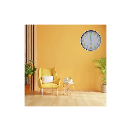 Reloj De Pared Redondo - Fondo Blanco Número Fluorescentes V