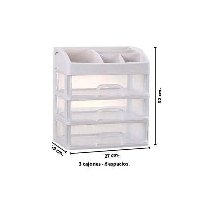 Organizador De Cosméticos 3 Cajones + 1 -estante Multiuso V
