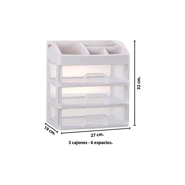 Organizador De Cosméticos 3 Cajones + 1 -estante Multiuso V