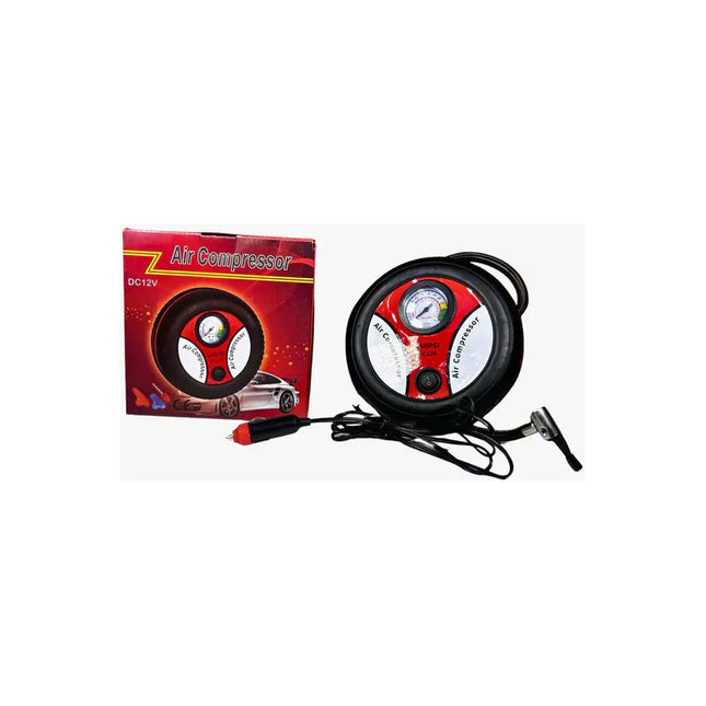 Compresor Inflador  De Aire 12v Modelo Redondo Negro