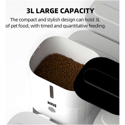 Dispensador De Alimentos Smart Mascota Marvo Pff-008 Blanco