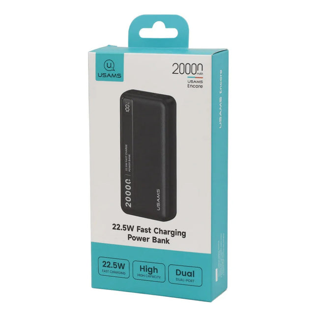 Power Bank Usams 20000mah Usb+ Tipo C Negro (jtusams011) Negro