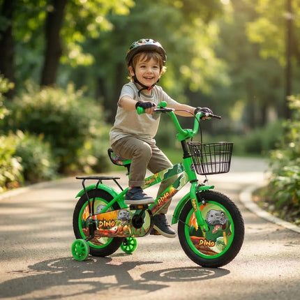 Bicicleta  Dino Rodado 16  Con Ruedas Estabilizadoras Verde 16