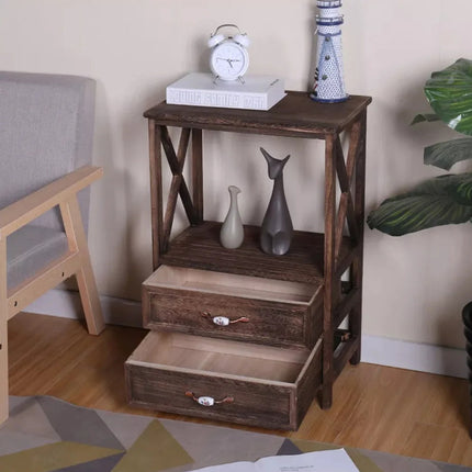 Mueble Organizador Con Dos Cajones En Madera