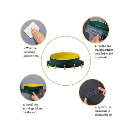 Esquinero De Baño Giratorio Con 5 Perchas Adhesivo