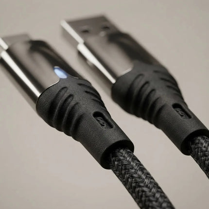 Cable Reforzado De Carga Rapida  Usb-c Con Led Negro