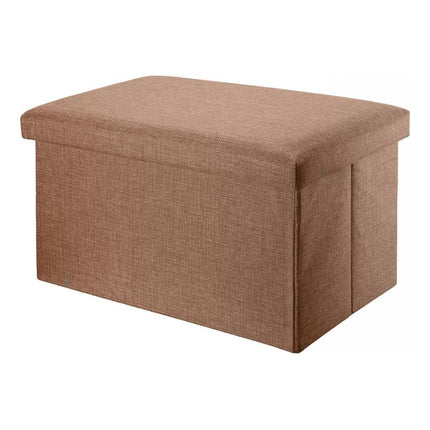 Banco Puff Baúl Plegable Rectangular  76x38x36cm. Marrón