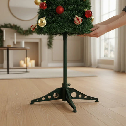 Arbol De Navidad Autoarmable Con Decoracion Luces Y Puntero X