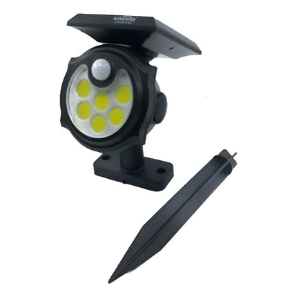 Farol Solar Con Sensor Movimiento Pincho 6 Led Luz Blanca Blanco