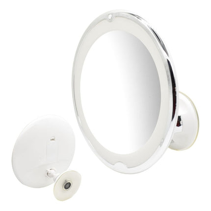 Espejo Para Maquillaje Con Luz Led Y Aumento X10 Rota De 90° Blanco