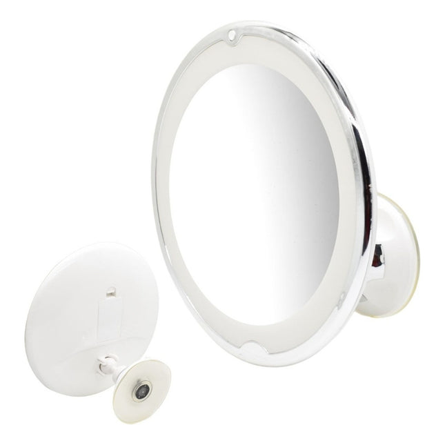 Espejo Para Maquillaje Con Luz Led Y Aumento X10 Rota De 90° Blanco