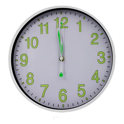 Reloj De Pared Redondo - Fondo Blanco Número Fluorescentes V